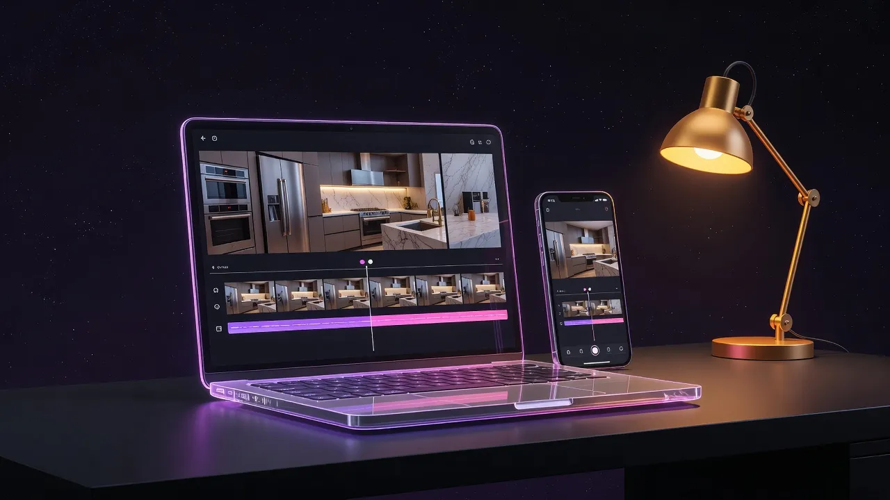 tạo video aff bằng AI chia thành nhiều cảnh ngắn trên timeline