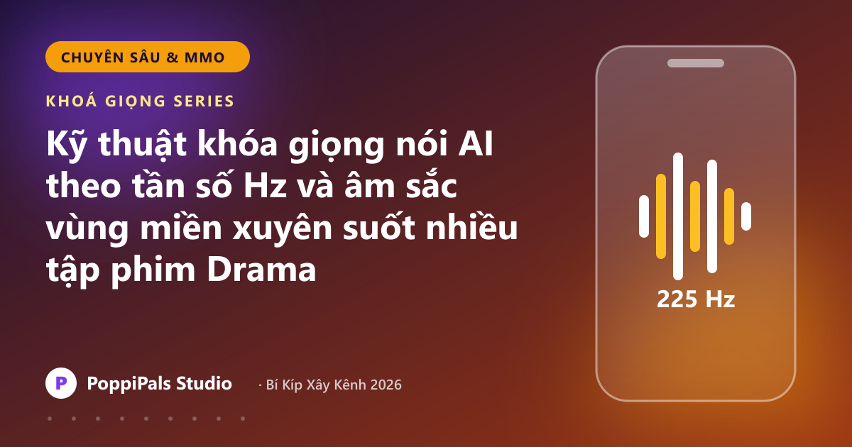 Kỹ thuật khóa giọng nói AI theo tần số Hz và âm sắc vùng miền xuyên suốt nhiều tập phim Drama