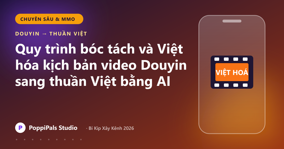 Quy trình bóc tách và Việt hóa kịch bản video Douyin sang thuần Việt bằng AI