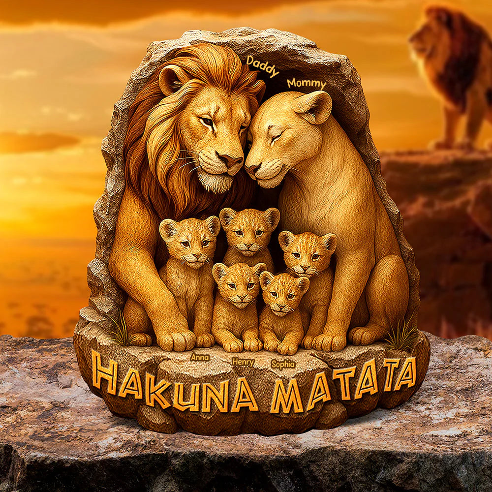 Lion Family Plaque - Personalized Gifts