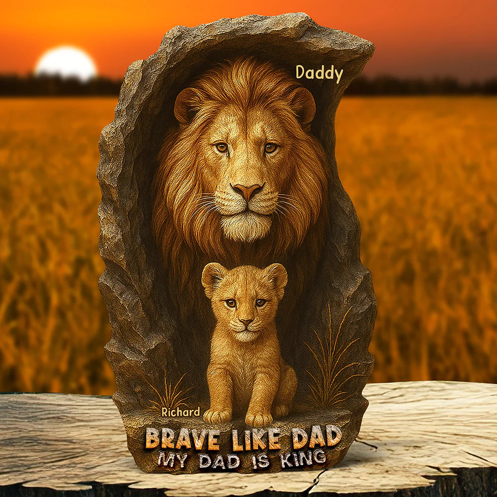 Lion Dad Plaque - Personalized Gifts For Father - Upto 5 Kids