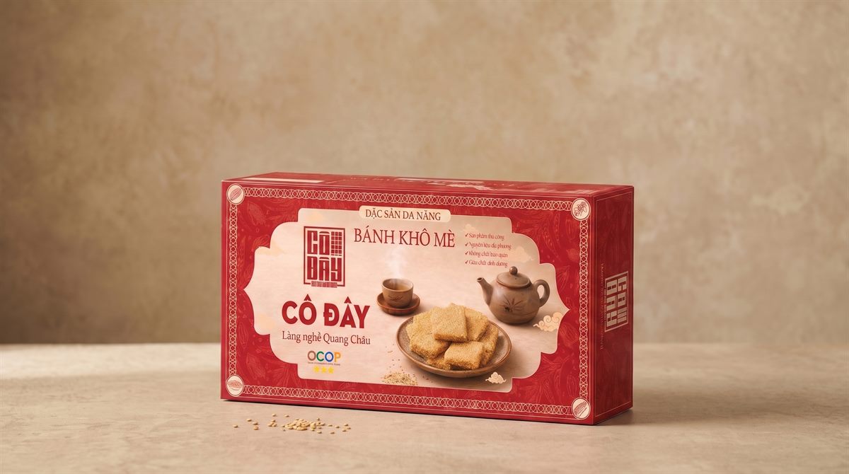 Bánh khô mè hộp truyền thống Cô Đây