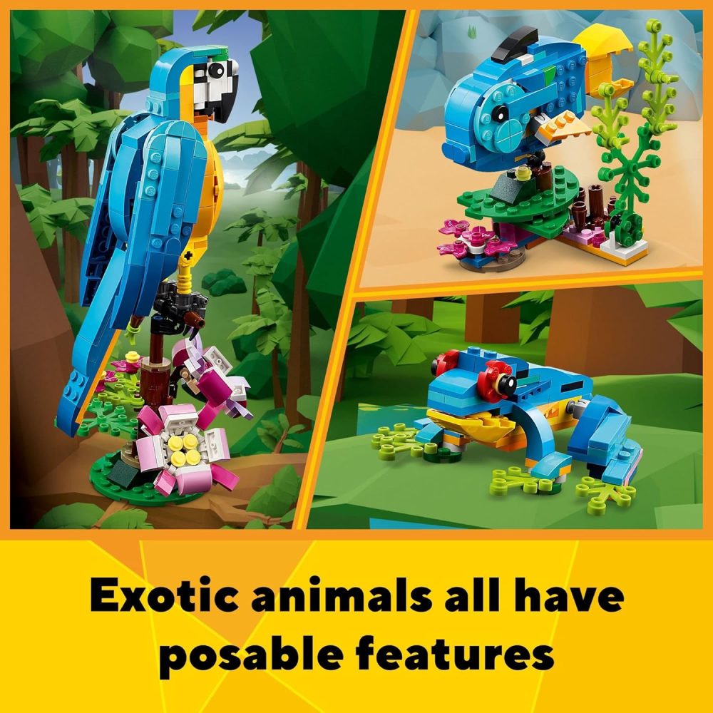 LEGO Creator 3in1 Exotic Parrot - Fun Jungle Animal Set - Image 5