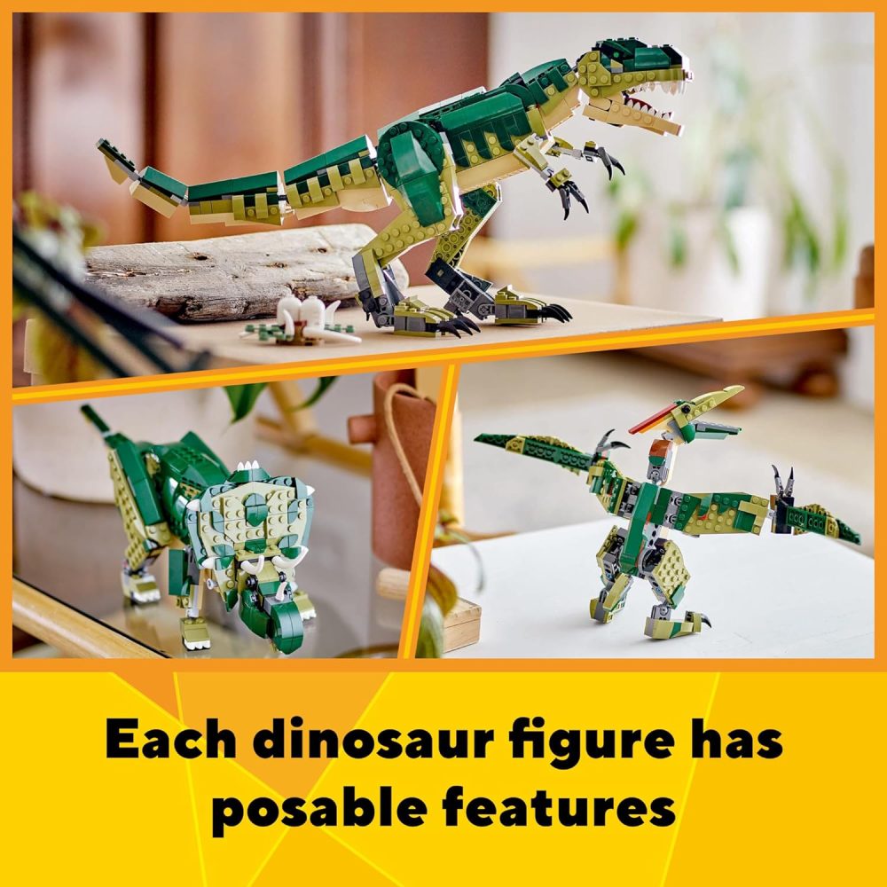 LEGO Creator 3in1 T-Rex Dinosaur – Build T-Rex, Triceratops & Pterodactyl - Image 4