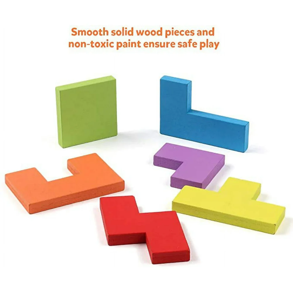 Coogam Wooden Blocks Puzzle – Brain Teaser Russian Blocks Game (40 Pcs) - Image 6