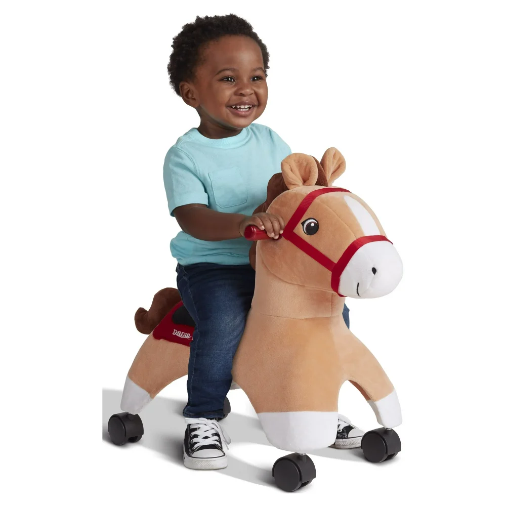 Radio Flyer Boots: Rolling Pony, Plush Caster Ride-On Horse for Kids