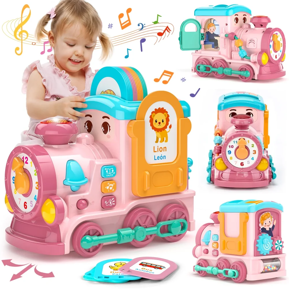 UQN Montessori Musical Train Toy (Pink)