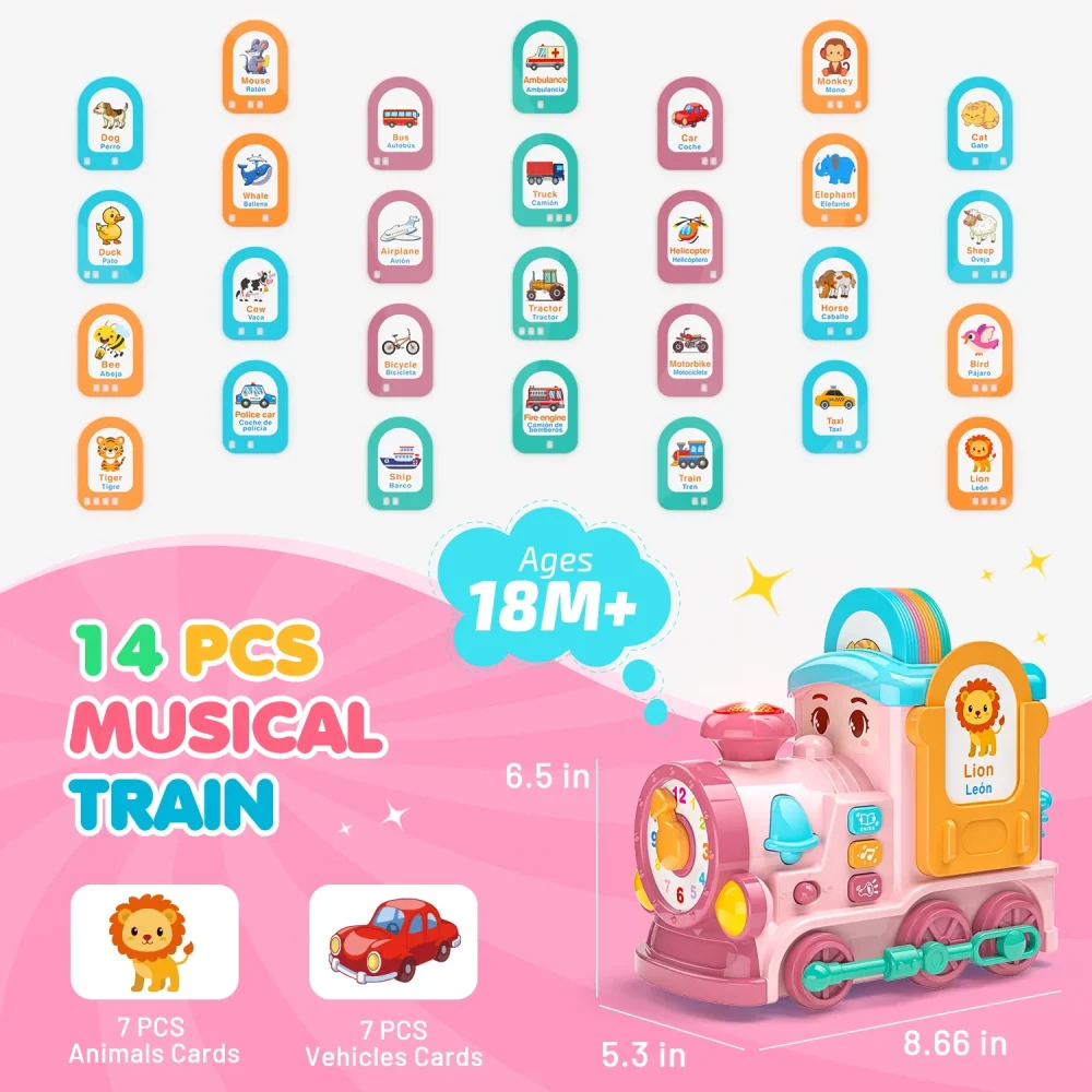 UQN Montessori Musical Train Toy (Pink) - Image 5