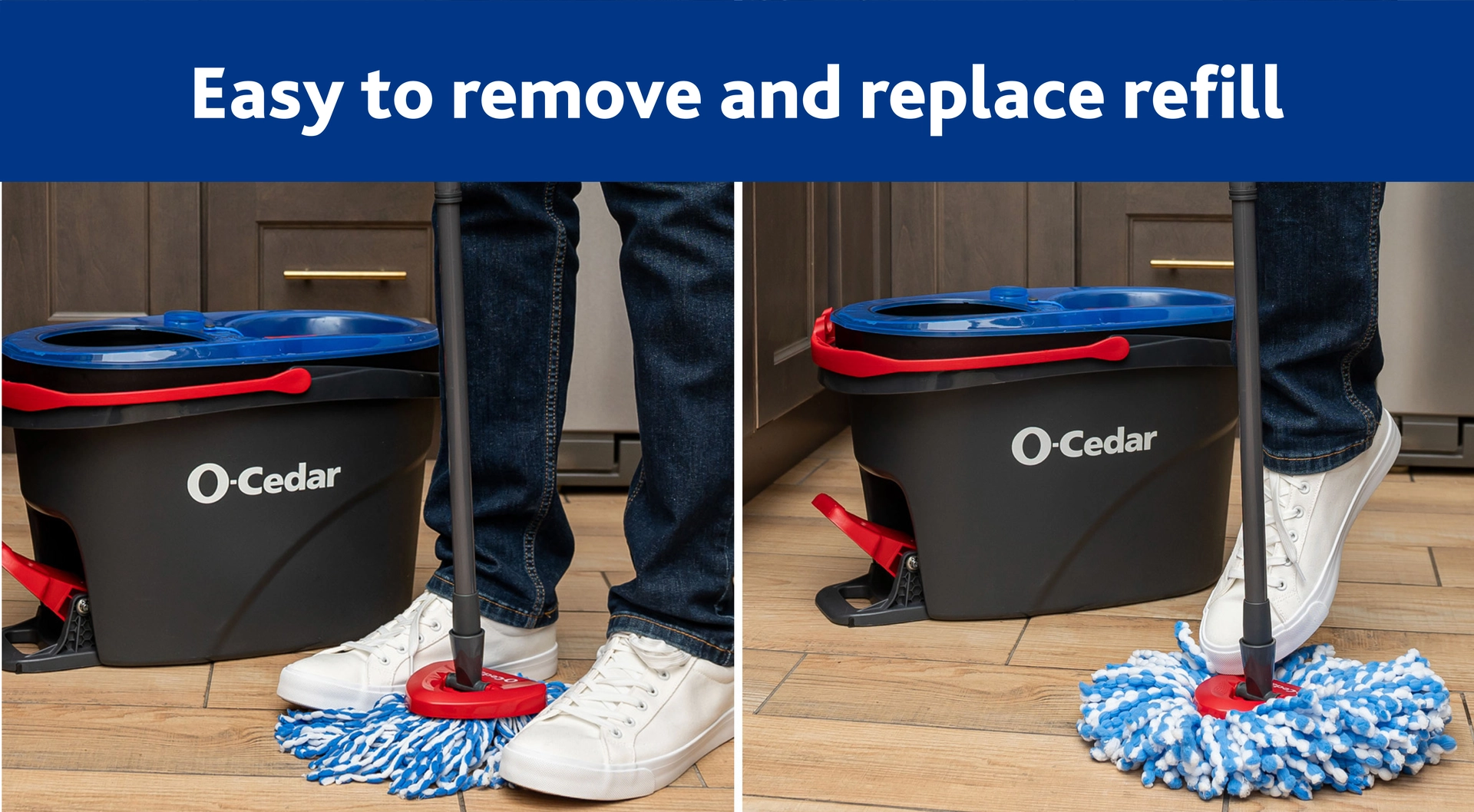 O-Cedar EasyWring RinseClean Mop &#8211; Clean Floors, Hands-Free Wringing